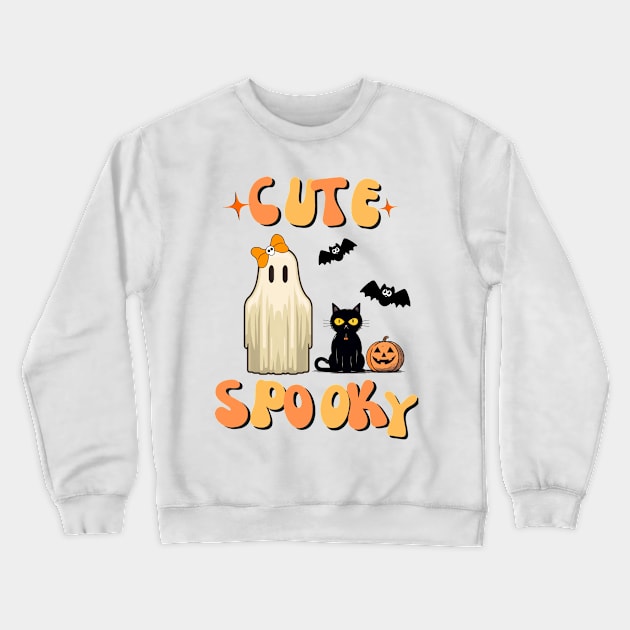 Cute Spooky | Ghost Halloween Crewneck Sweatshirt by RusticWildflowers